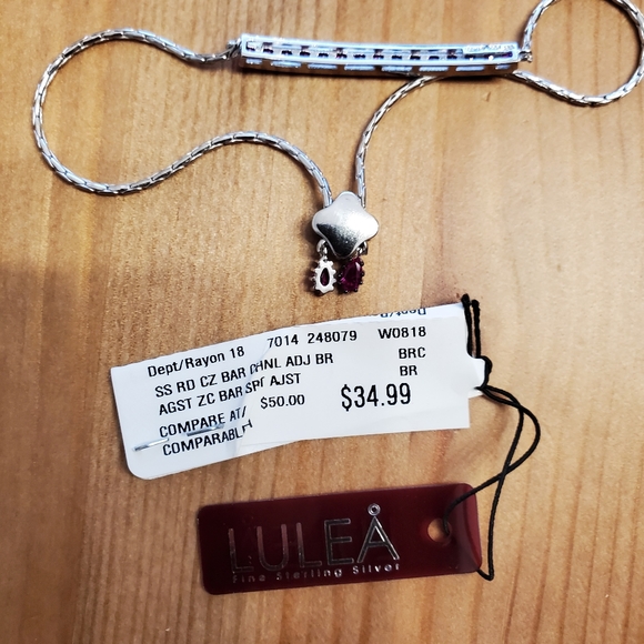 BNWT fuschia gemstone bracelet sliding closure - Picture 2 of 5